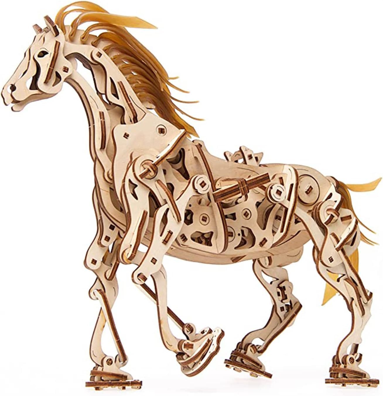 3D Wooden Jigsaw Mechanical Bionic Horse Assembly Model, Gift for Adults/Teens, Tabletop Decoration